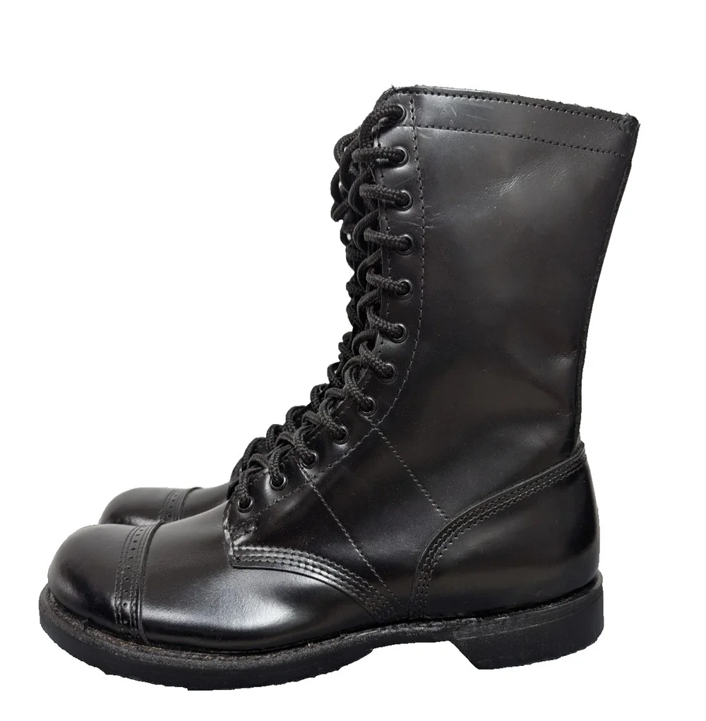 Corcoran Leather Jump Boots Mens 10.5 Black Polished Combat Military Classic USA